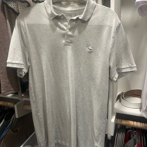 Abercrombie & Fitch Light Gray Polo Shirt